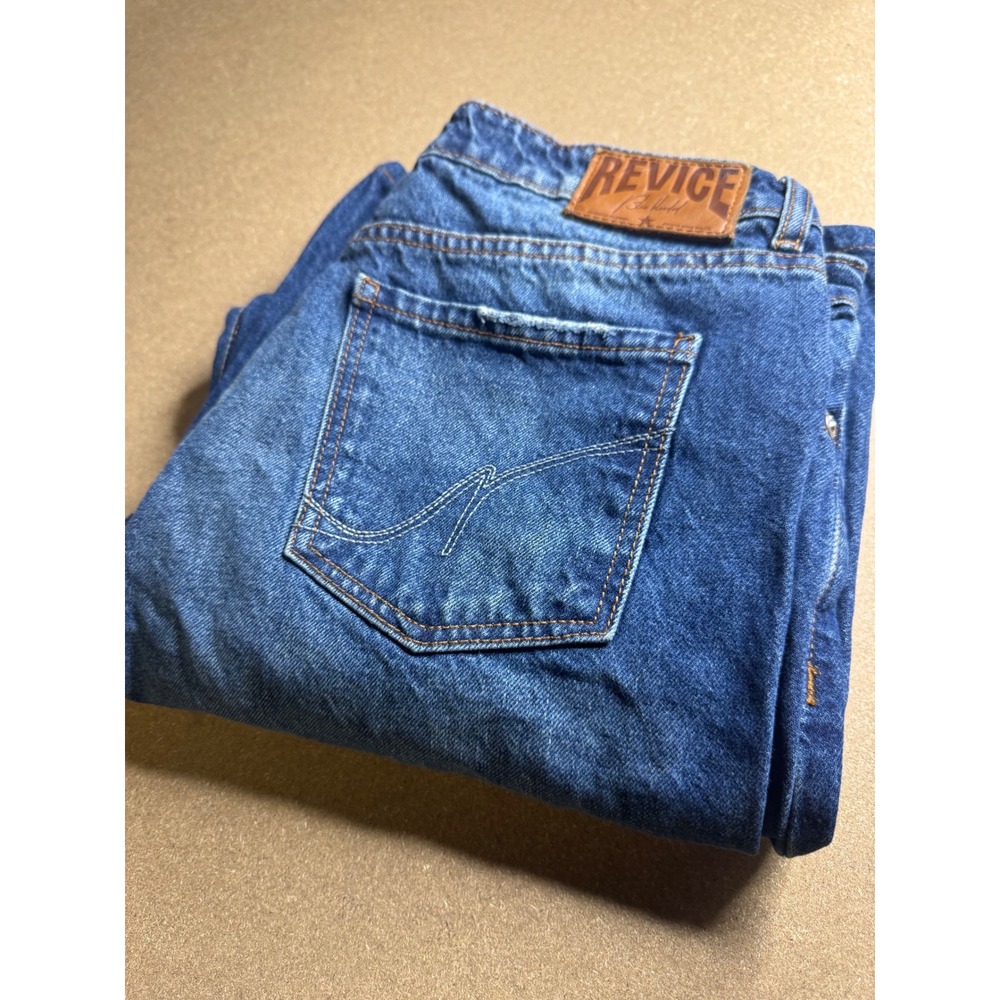 Revice Denim Wide Leg Baggy Jeans Medium Wash Blue Cotton Size 29